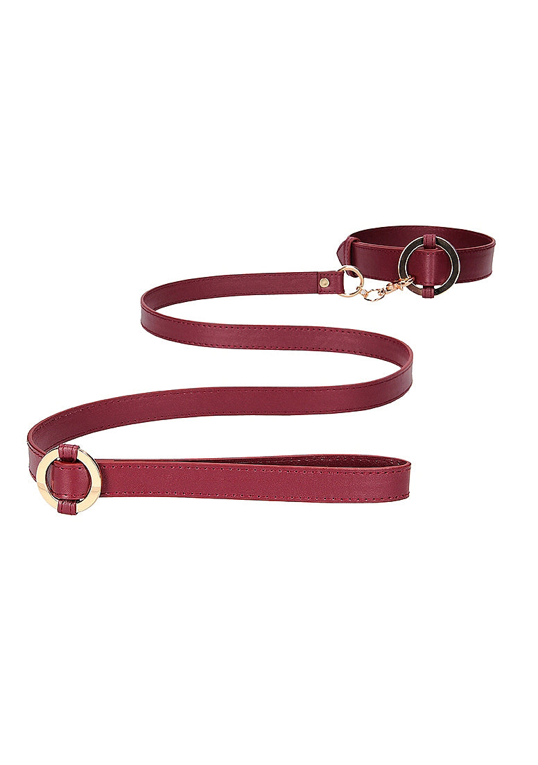 Ouch Halo - Collar With Leash - Burgundy Shots Ouch!