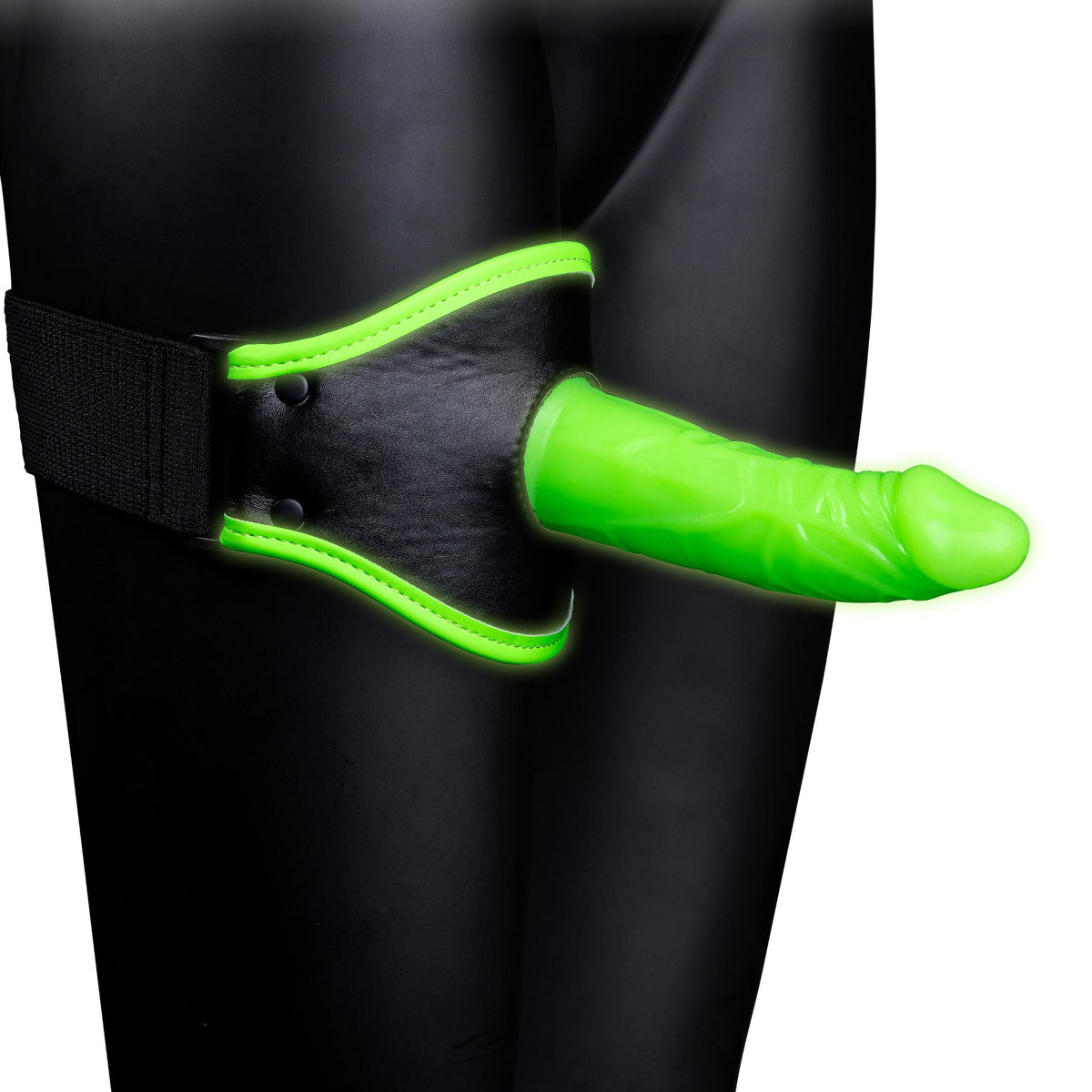 Thigh Strap-on With Silicone Dildo 5.7 Inch - Glow in the Dark Shots Ouch!