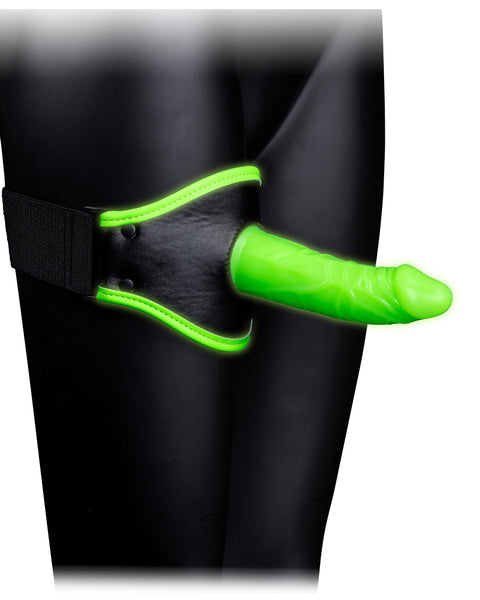 Thigh Strap-on With Silicone Dildo 5.7 Inch - Glow in the Dark Shots Ouch!