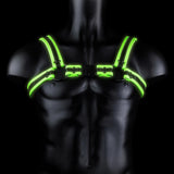 Bonded Leather Buckle Harness - Large/xlarge -  Glow in the Dark Shots Ouch!