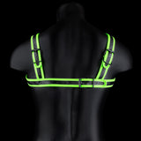 Bonded Leather Buckle Harness - Large/xlarge -  Glow in the Dark Shots Ouch!