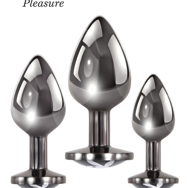 Playboy Pleasure - Pleasure 3 Ways - Butt Plug - Hematite Playboy Pleasure