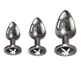 Playboy Pleasure - Pleasure 3 Ways - Butt Plug - Hematite Playboy Pleasure