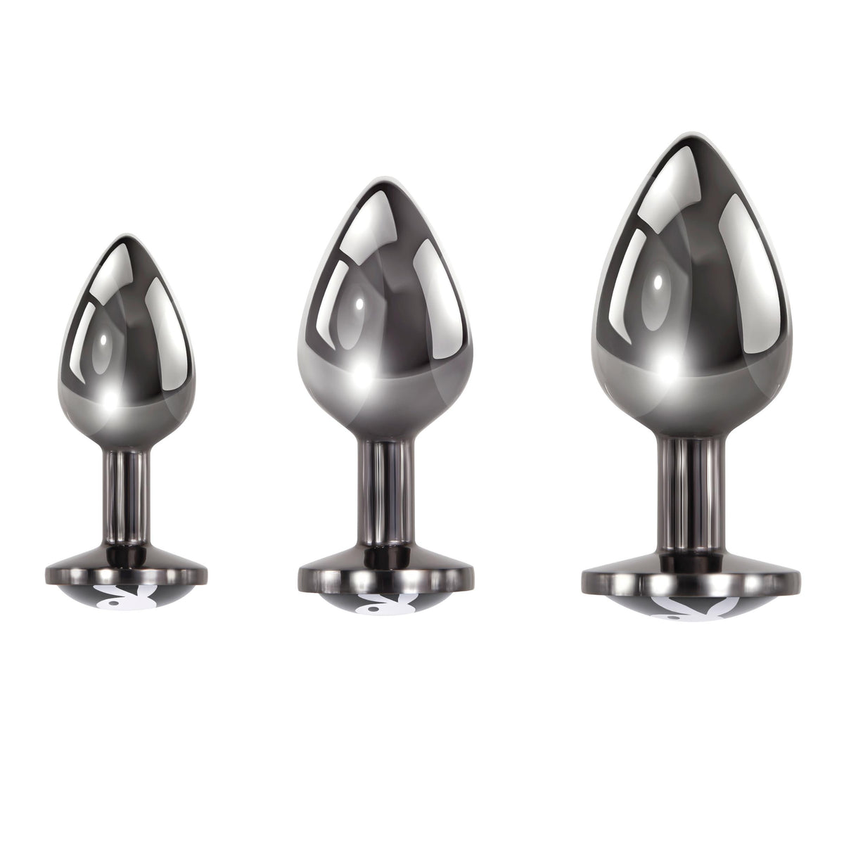 Playboy Pleasure - Pleasure 3 Ways - Butt Plug - Hematite Playboy Pleasure