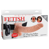 Fetish Fantasy Series 9 Inch Vibrating Hollow Strap-on With Balls - Flesh Pipedream