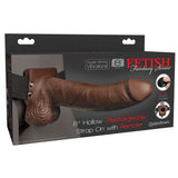 Fetish Fantasy Series 8 Inch Hollow Rechargeable Strap-on With Remote - Brown Pipedream