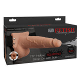 Fetish Fantasy Series 7.5 Inch Hollow Squirting Strap-on With Balls - Flesh Pipedream