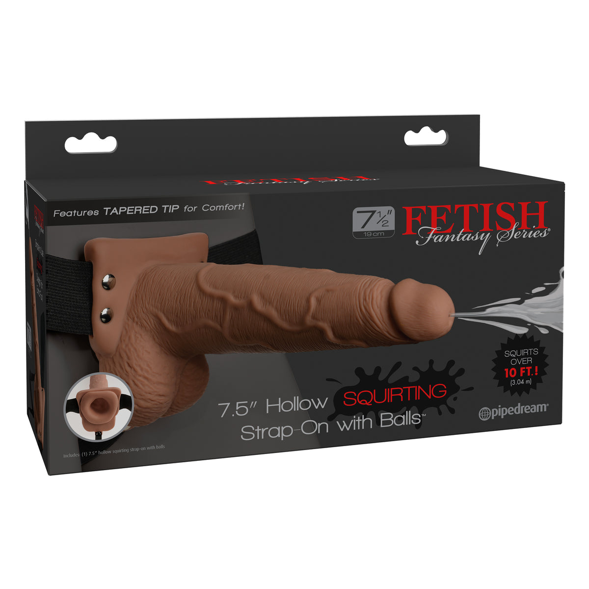 Fetish Fantasy Series 7.5 Inch Hollow Squirting Strap-on With Balls - Pipedream