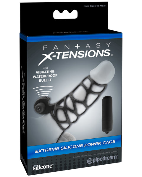 Fantasy X-Tensions Extreme Silicone Power Cage - Black Pipedream