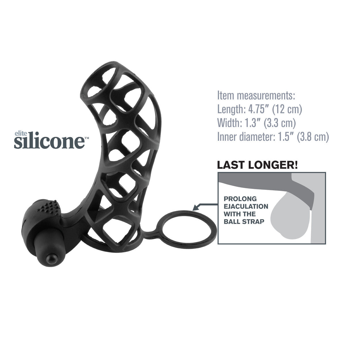 Fantasy X-Tensions Extreme Silicone Power Cage - Black Pipedream