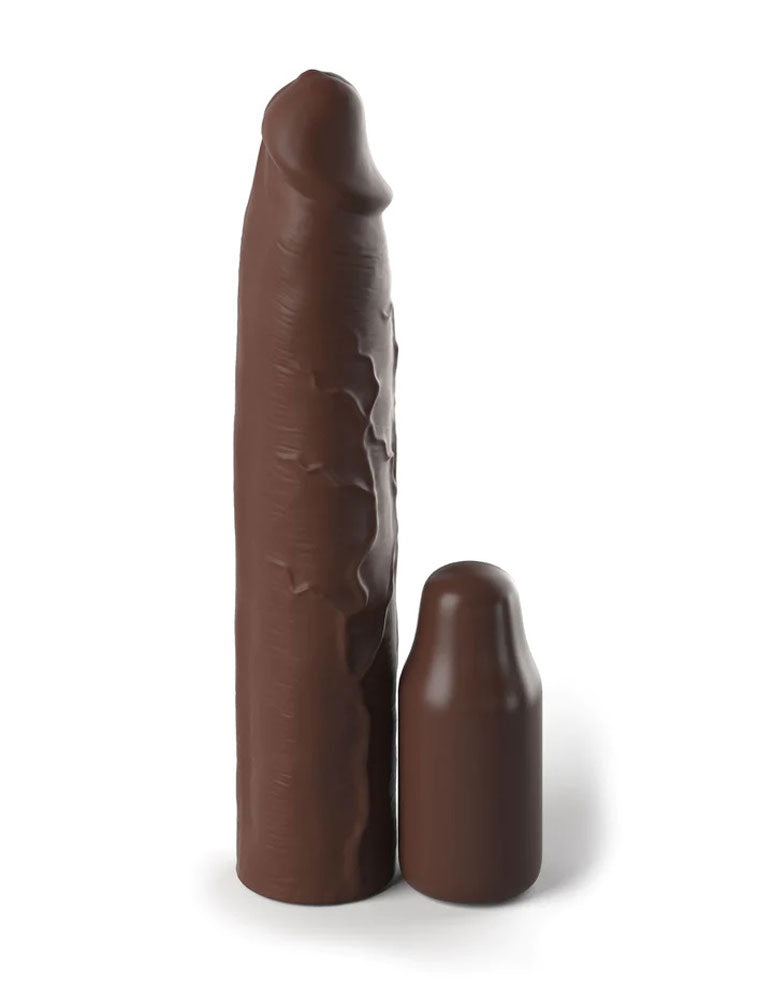 Fantasy X-Tensions Elite 9 Inch Sleeve With 3 Inch Plug - Brown Pipedream