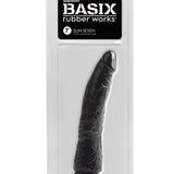 Basix Rubber Works - Slim 7 Inch With Suction Cup - Black Pipedream