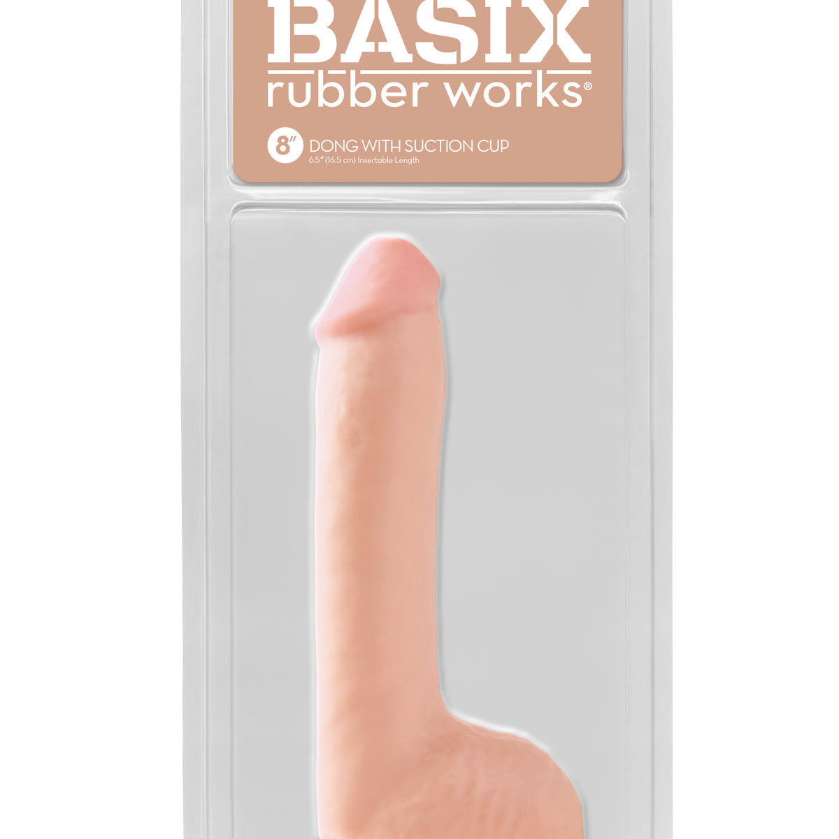 Basix Rubber Works 8 Inch Dong With Suction Cup -  Flesh Pipedream