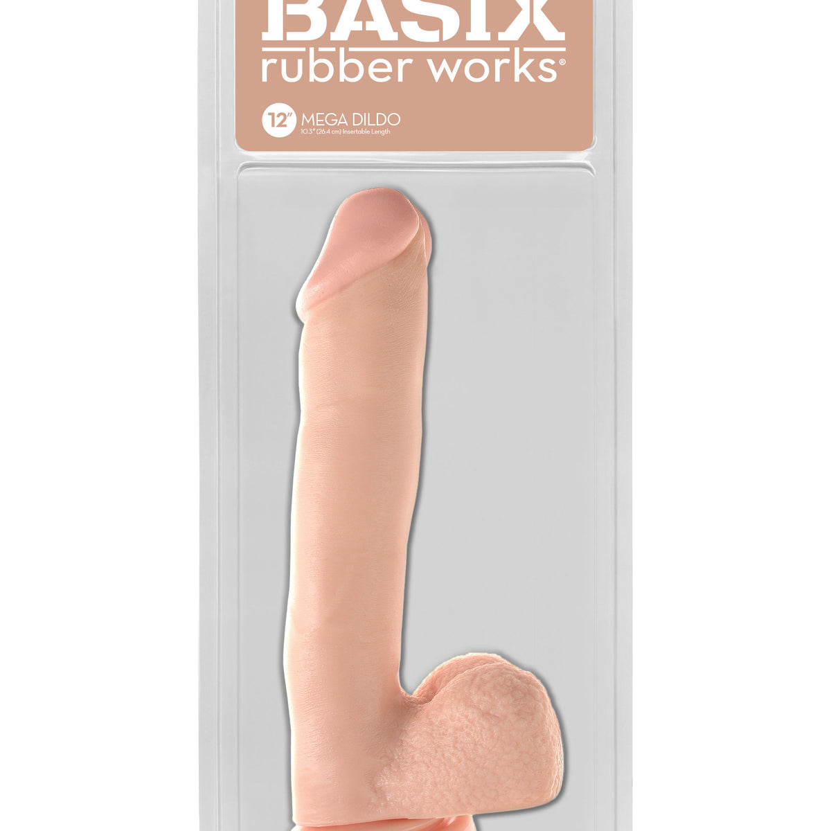 Basix Rubber Works 12 Inch Mega Dildo - Flesh Pipedream