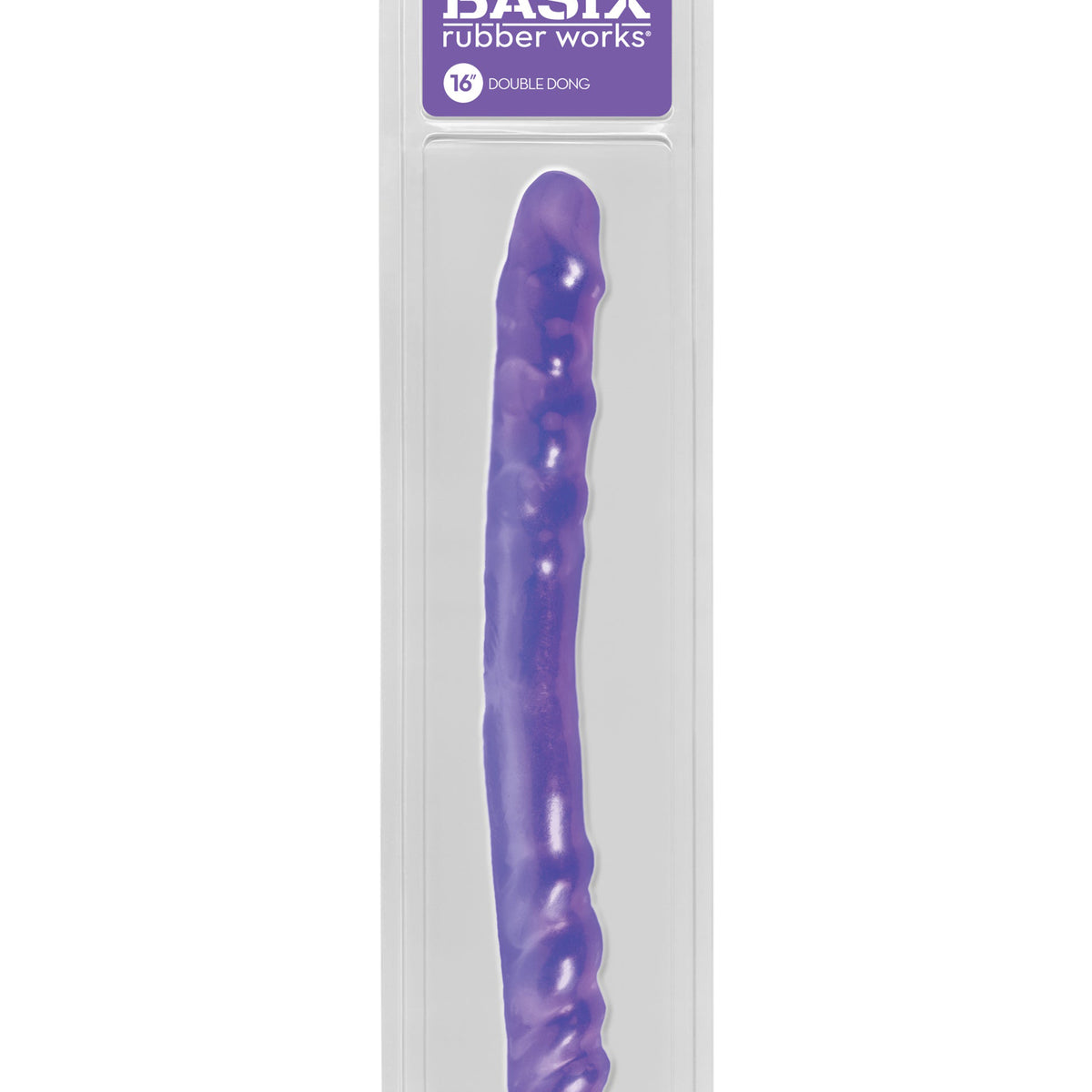 Basix Rubber Works 16 Inch Double Dong - Purple Pipedream