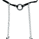 Fetish Fantasy Series Limited Edition O-Ring Gag  and Nipple Clamps - Black Pipedream