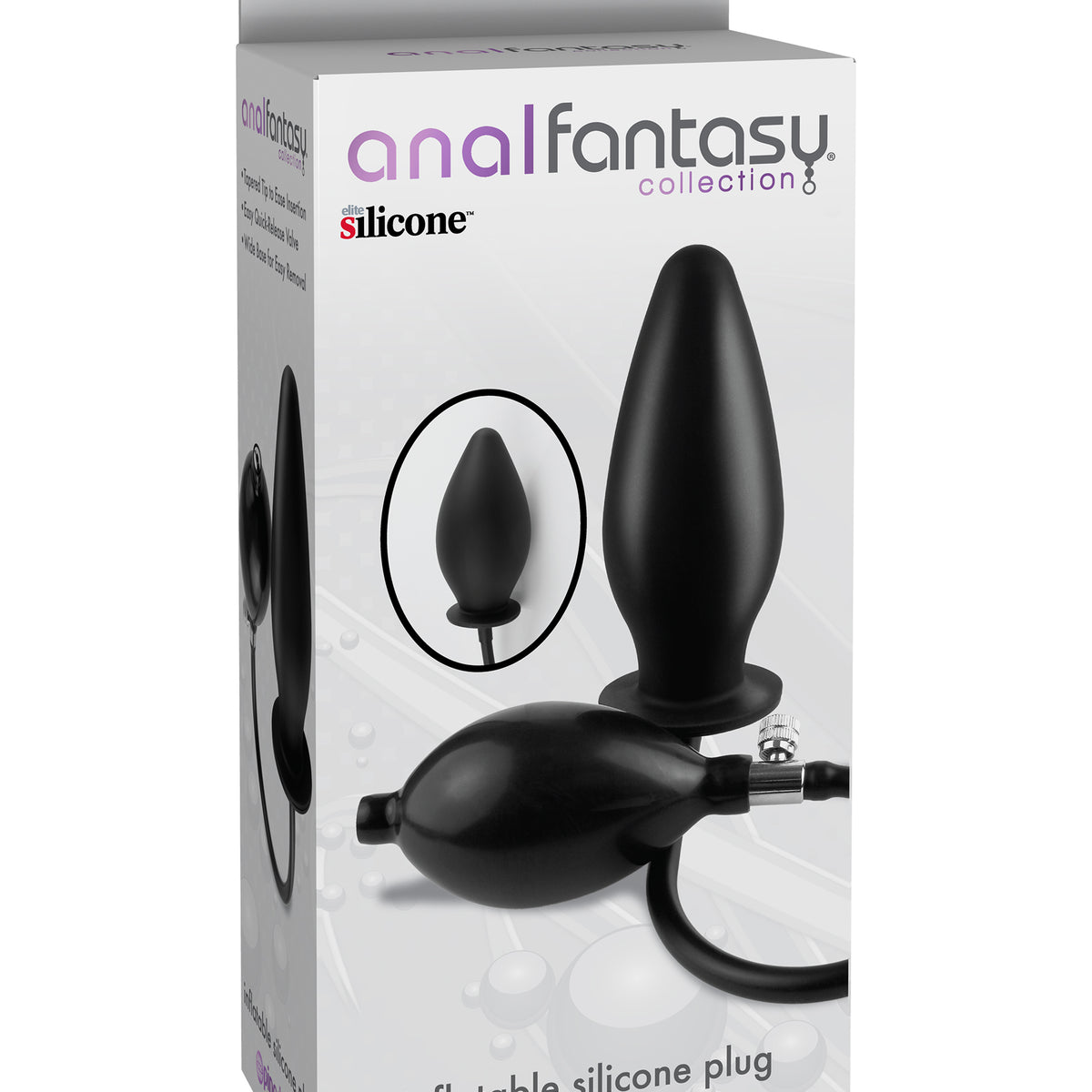 Anal Fantasy Collection Inflatable Silicone Plug - Black Pipedream