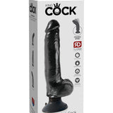 King Cock 9-Inch Vibrating Cock With Balls - Black Pipedream