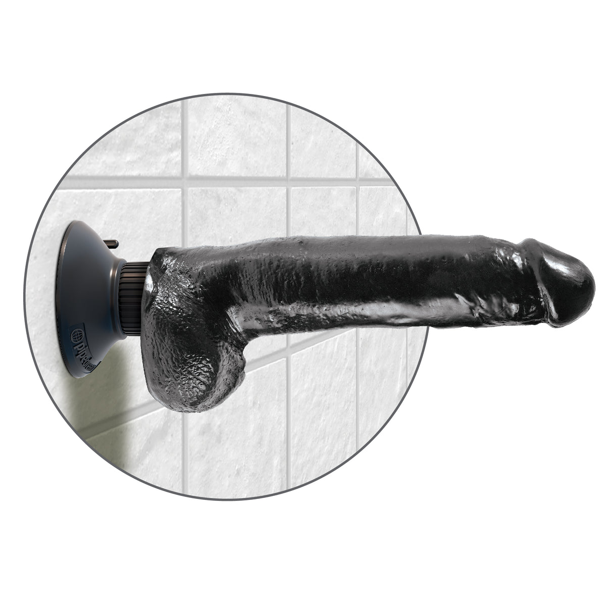 King Cock 9-Inch Vibrating Cock With Balls - Black Pipedream