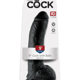 King Cock 9-Inch Cock With Balls - Black Pipedream