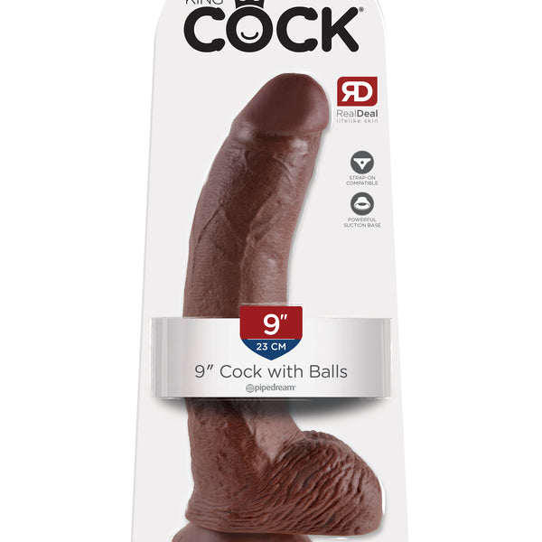 King Cock 9-Inch Cock With Balls - Brown Pipedream