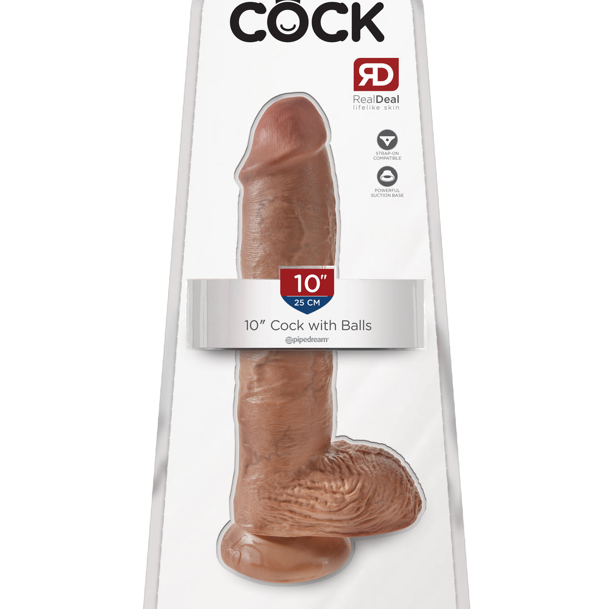 King Cock  10 Inch Cock With Balls  - Tan Pipedream