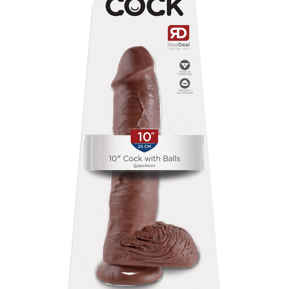 King Cock 10-Inch Cock With Balls - Brown Pipedream