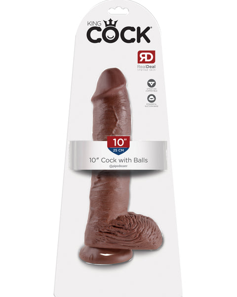 King Cock 10-Inch Cock With Balls - Brown Pipedream