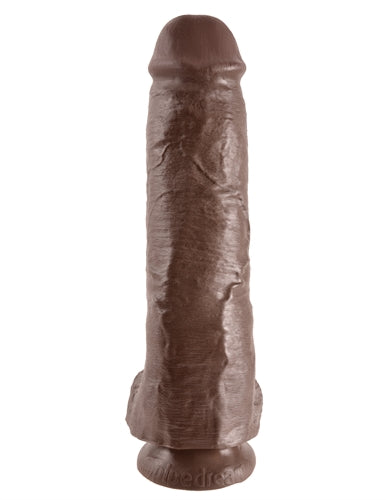 King Cock 11 Inch Cock With Balls  - Brown Pipedream