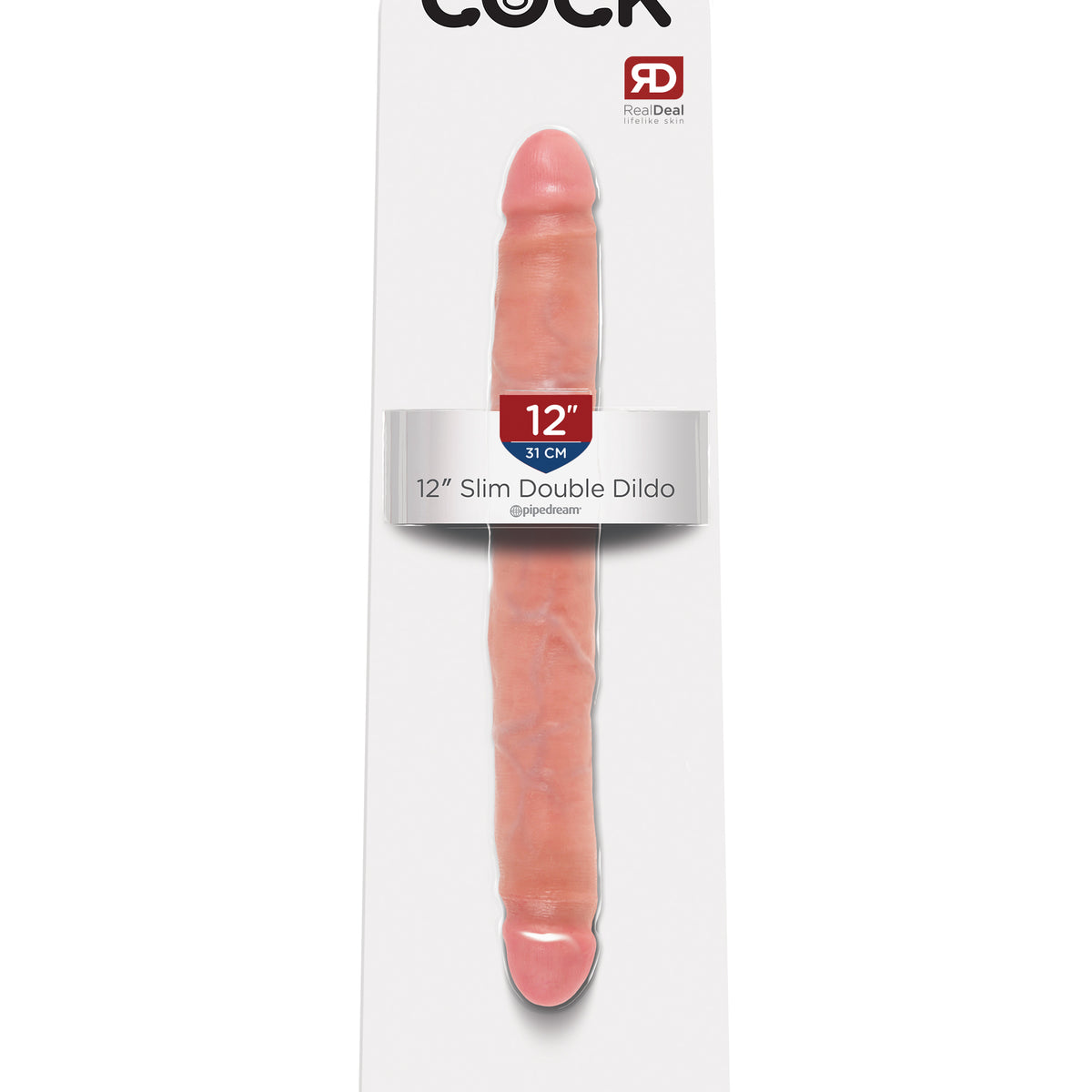 King Cock 12 Inch Slim Double Dildo - Flesh Pipedream