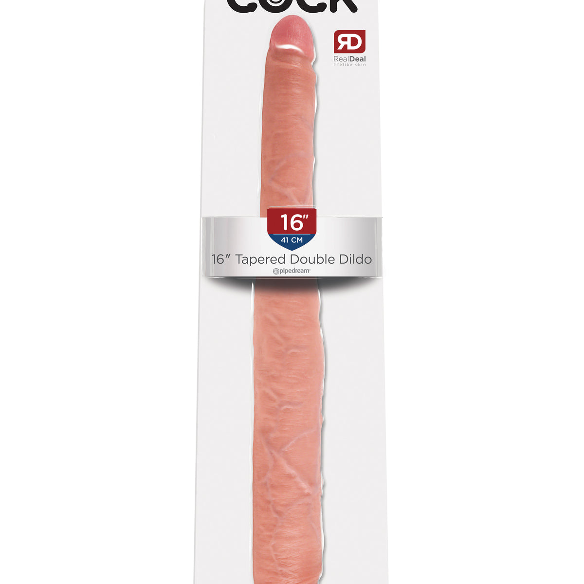 King Cock 16 Inch Tapered Double Dildo - Flesh Pipedream