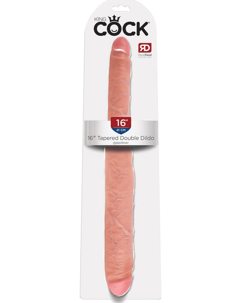 King Cock 16 Inch Tapered Double Dildo - Flesh Pipedream