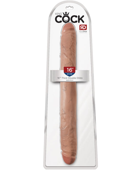 King Cock  16 Inch Thick Double Dildo - Tan Pipedream