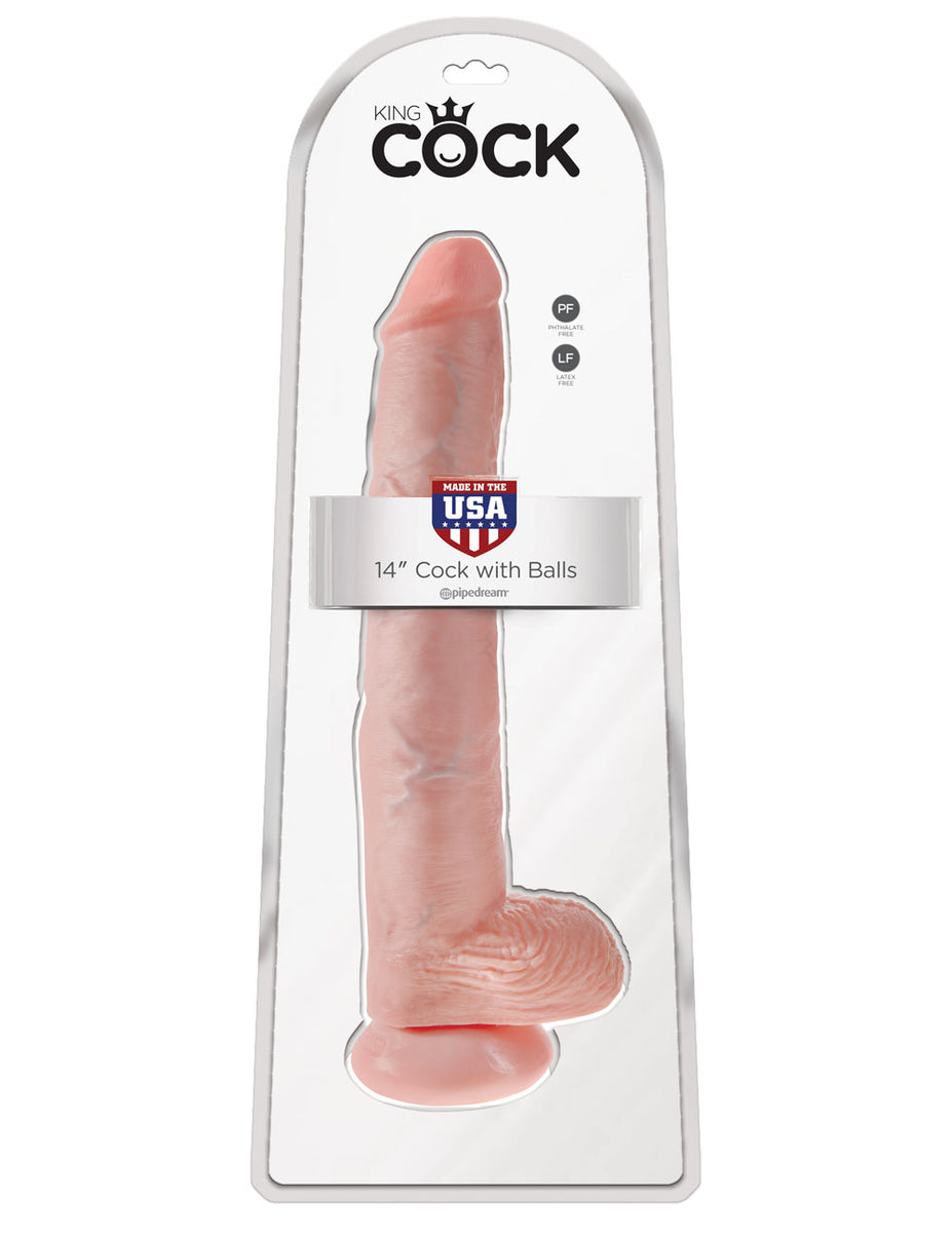 King Cock 14 Inch Cock With Balls - Light Pipedream