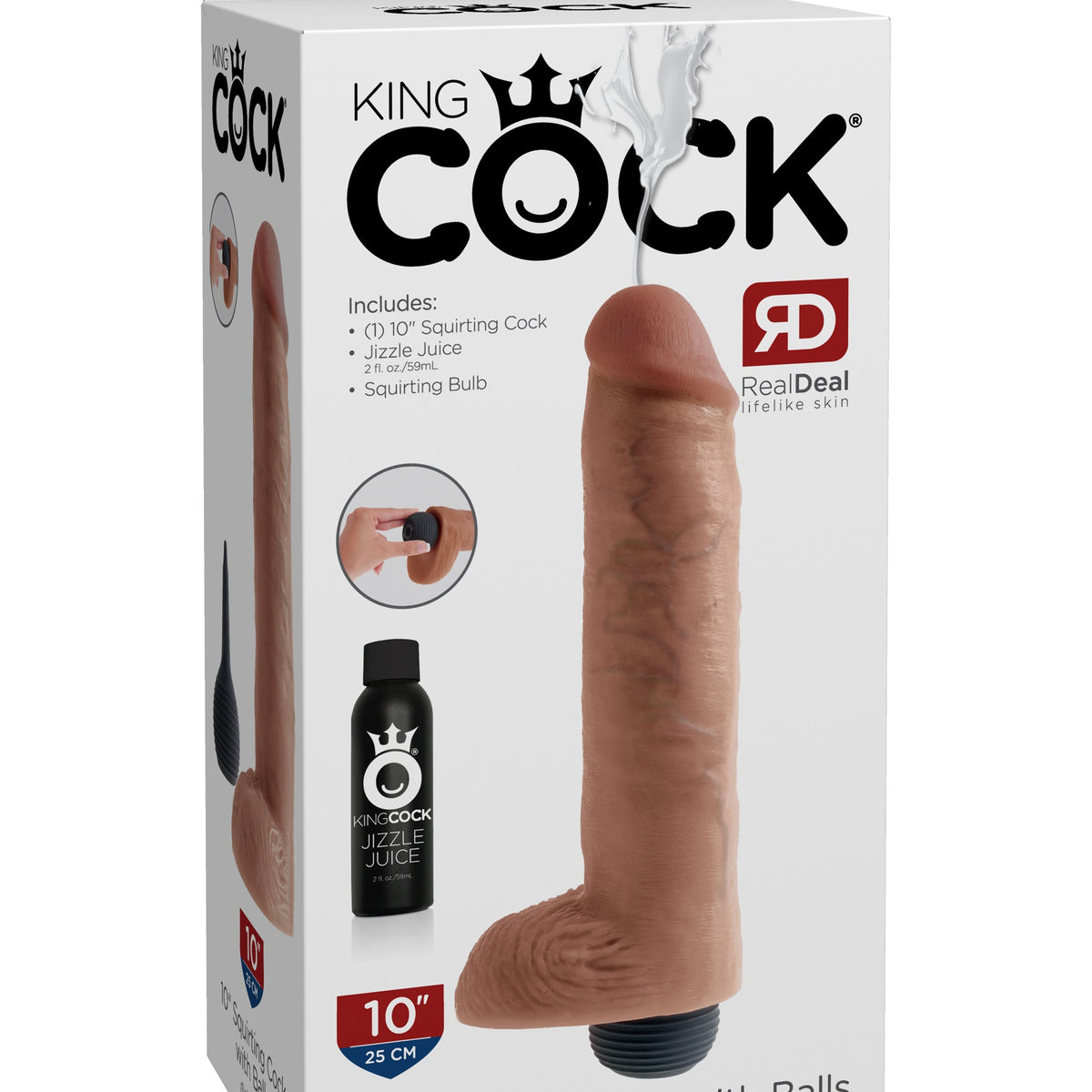 King Cock 10 Inch Squirting Cock With Balls - Light Pipedream