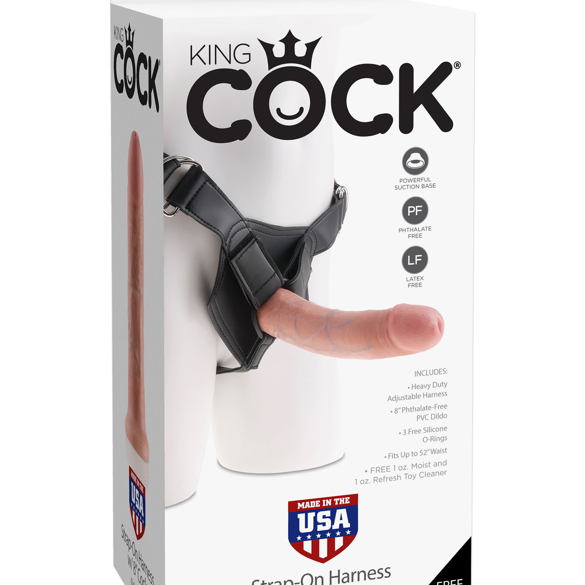 King Cock Strap on Harness With 8 Inch Cock - Flesh Pipedream