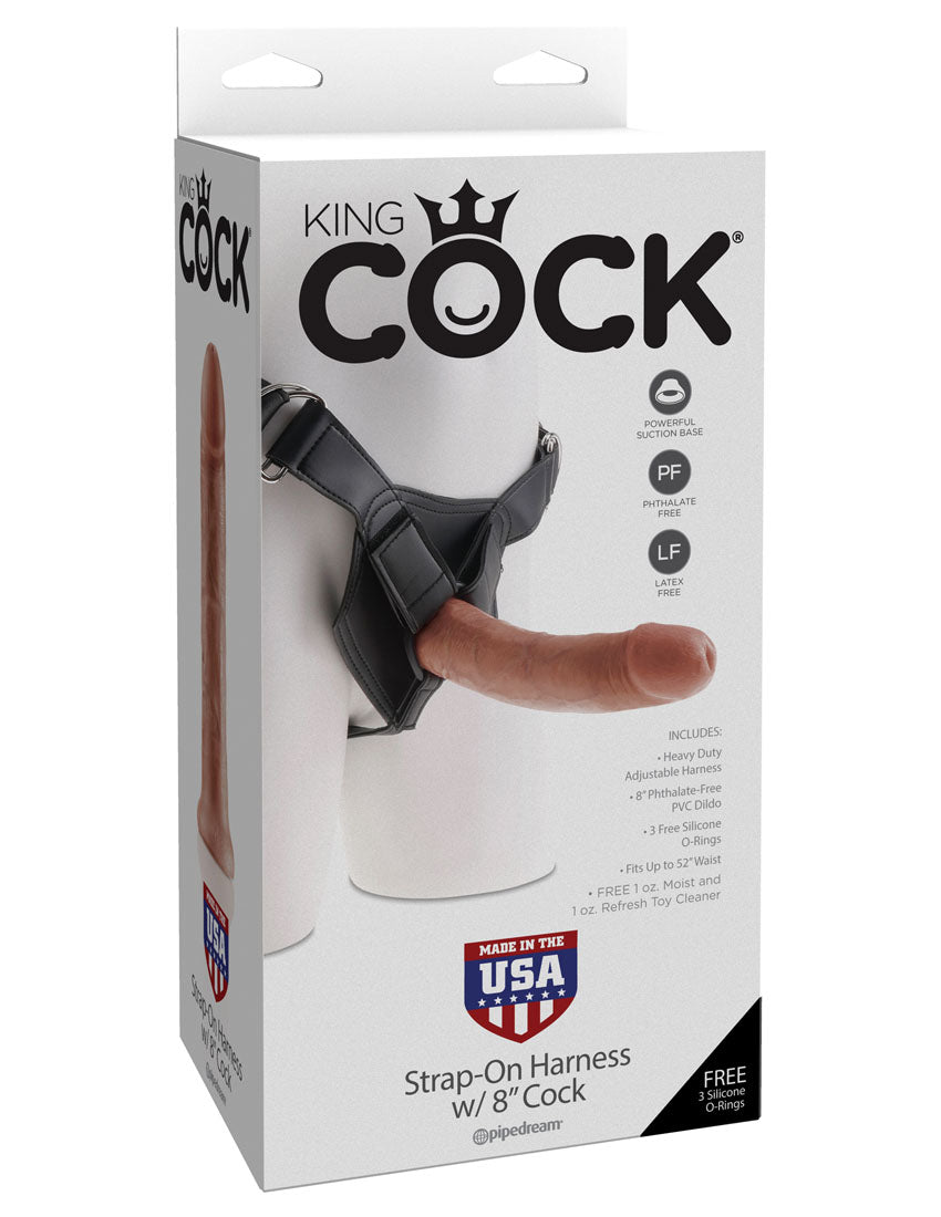 King Cock Strap-on Harness With 8 Inch Cock - Tan Pipedream