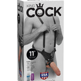 King Cock 11 Inch Hollow Strap on Suspender  System - Flesh Pipedream