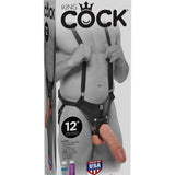 King Cock 12 Inch Hollow Strap-on Suspender  System - Flesh Pipedream