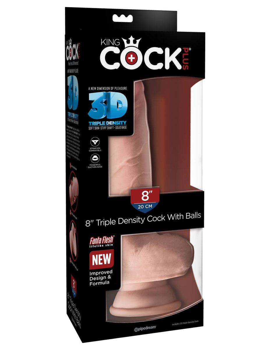 King Cock Plus Triple Density 8 Inch Cock With Balls - Flesh Pipedream