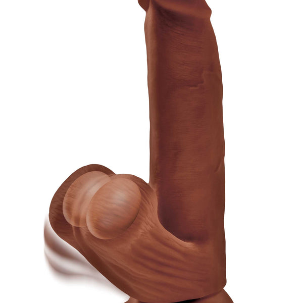 8 Inch Triple Density Cock With Swinging Balls -  Brown Pipedream