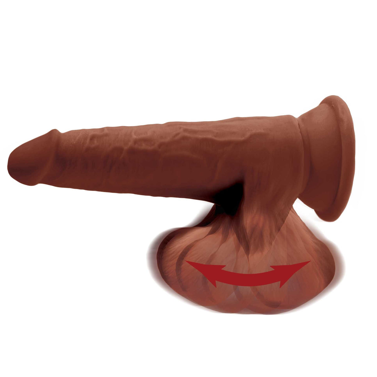 8 Inch Triple Density Cock With Swinging Balls -  Brown Pipedream