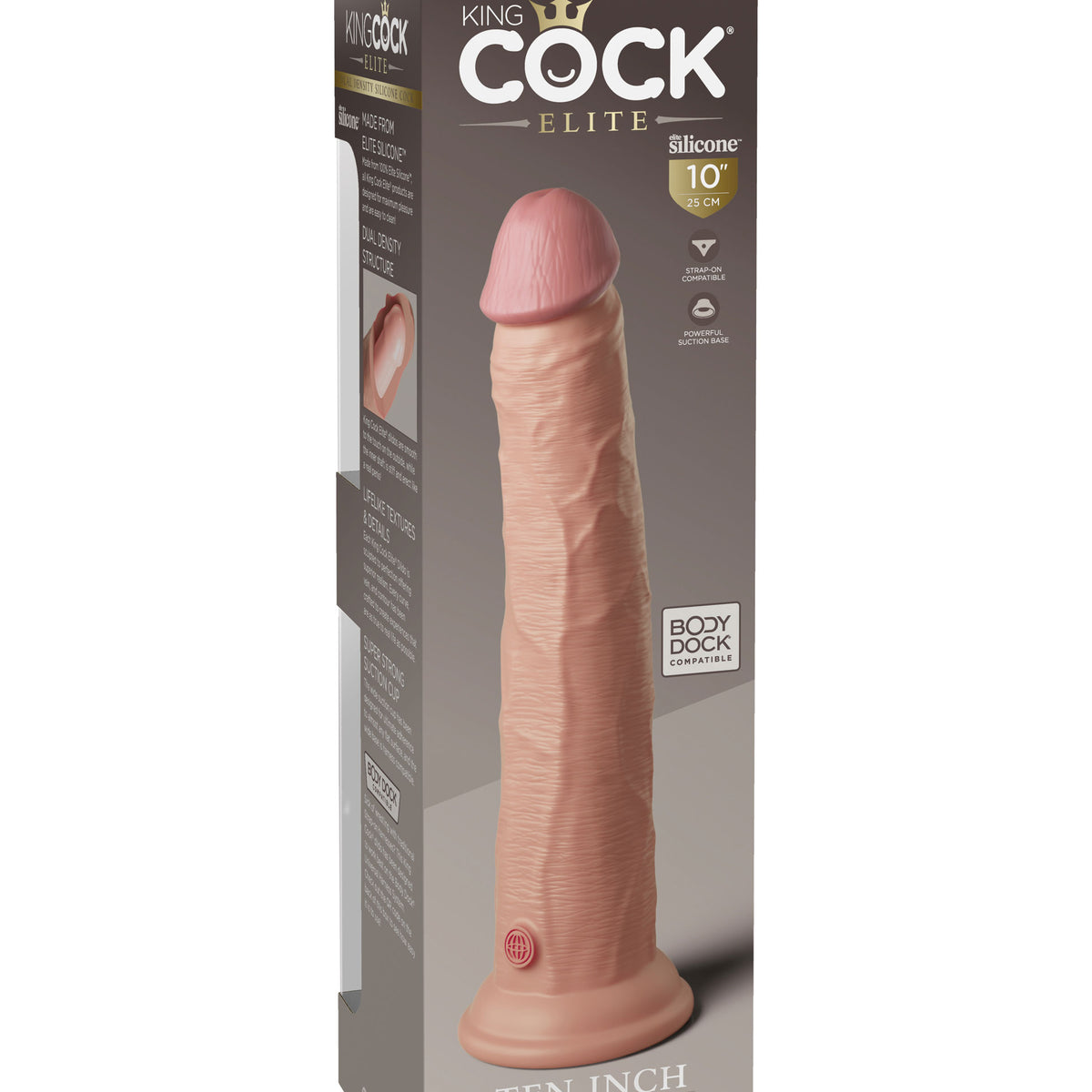 King Cock Elite 10 Inch Dual Density Silicone Cock - Light Pipedream