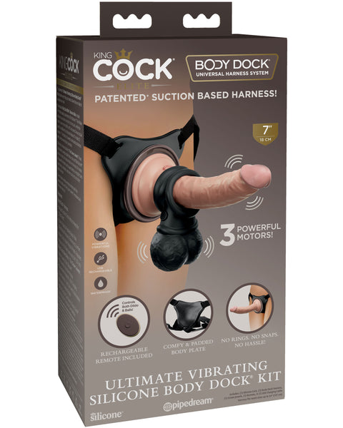 King Cock Elite Ultimate Vibrating Silicone Body  Dock Kit Pipedream