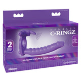 Fantasy C-Ringz Silicone Double Penetrator Rabbit - Purple Pipedream