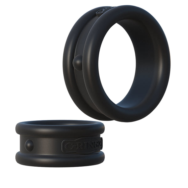 Fantasy C-Ringz Max Width Silicone Rings - Black Pipedream