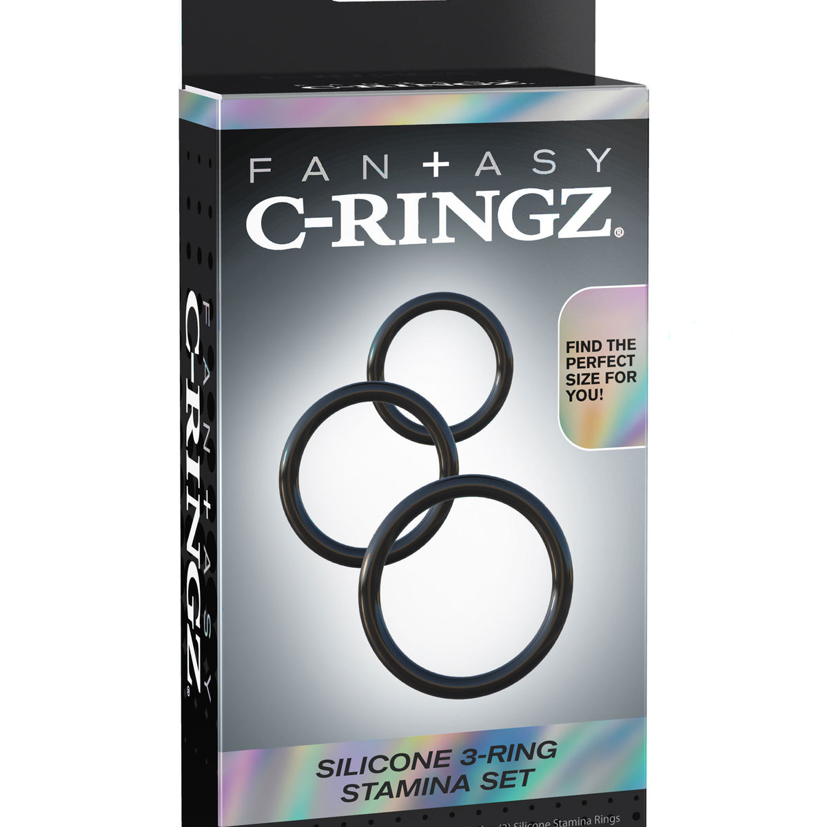 Fantasy C-Ringz Silicone Ring Stamina Set - Black Pipedream