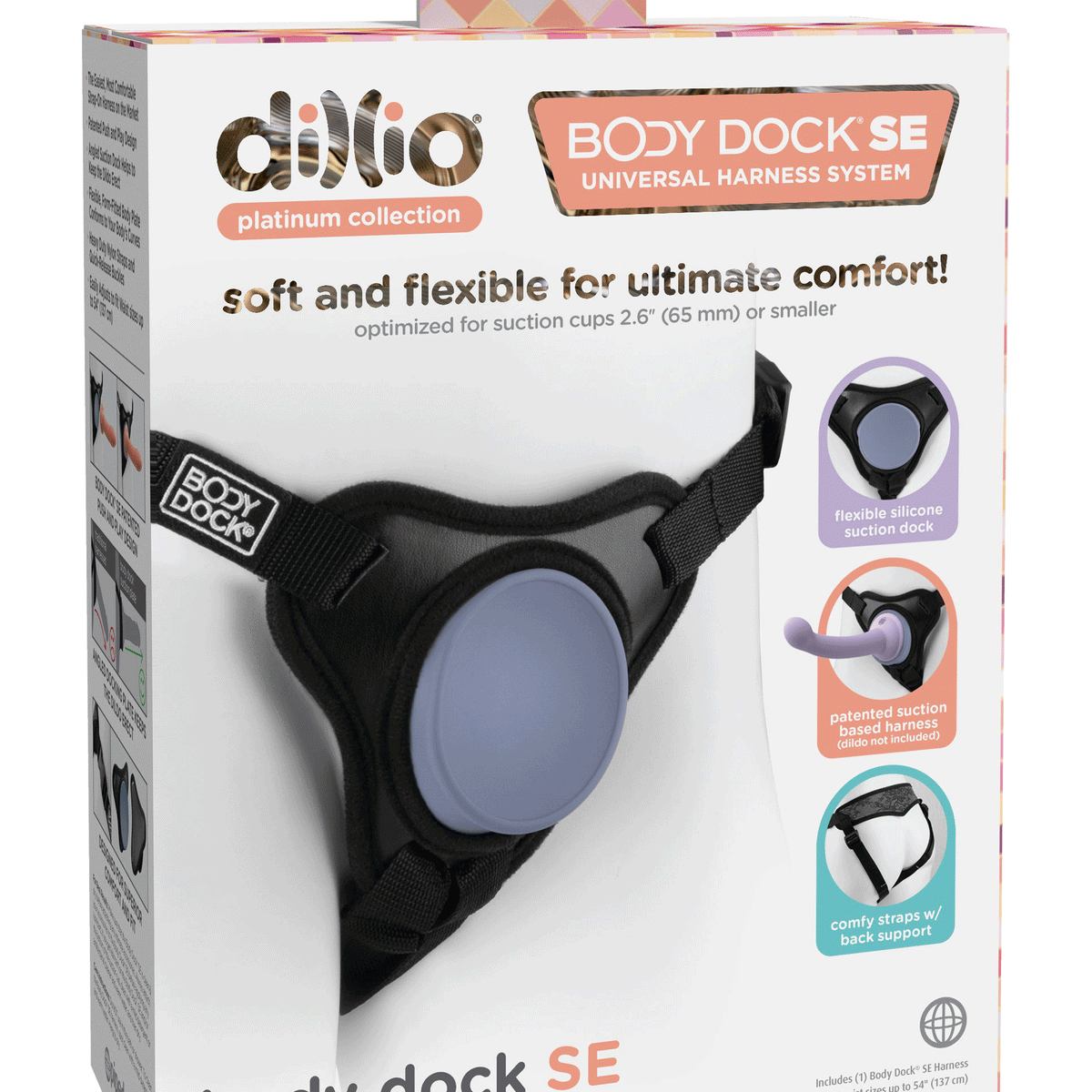 Dillio Platinum Body Dock Se Universal Strap-on  Harness - Black Pipedream