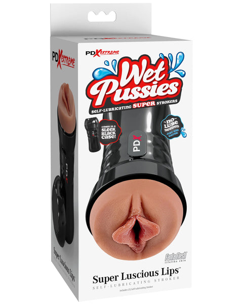 Wet Pussies - Super Luscious Lips Self  Lubricating Stroker - Brown PDX Brands