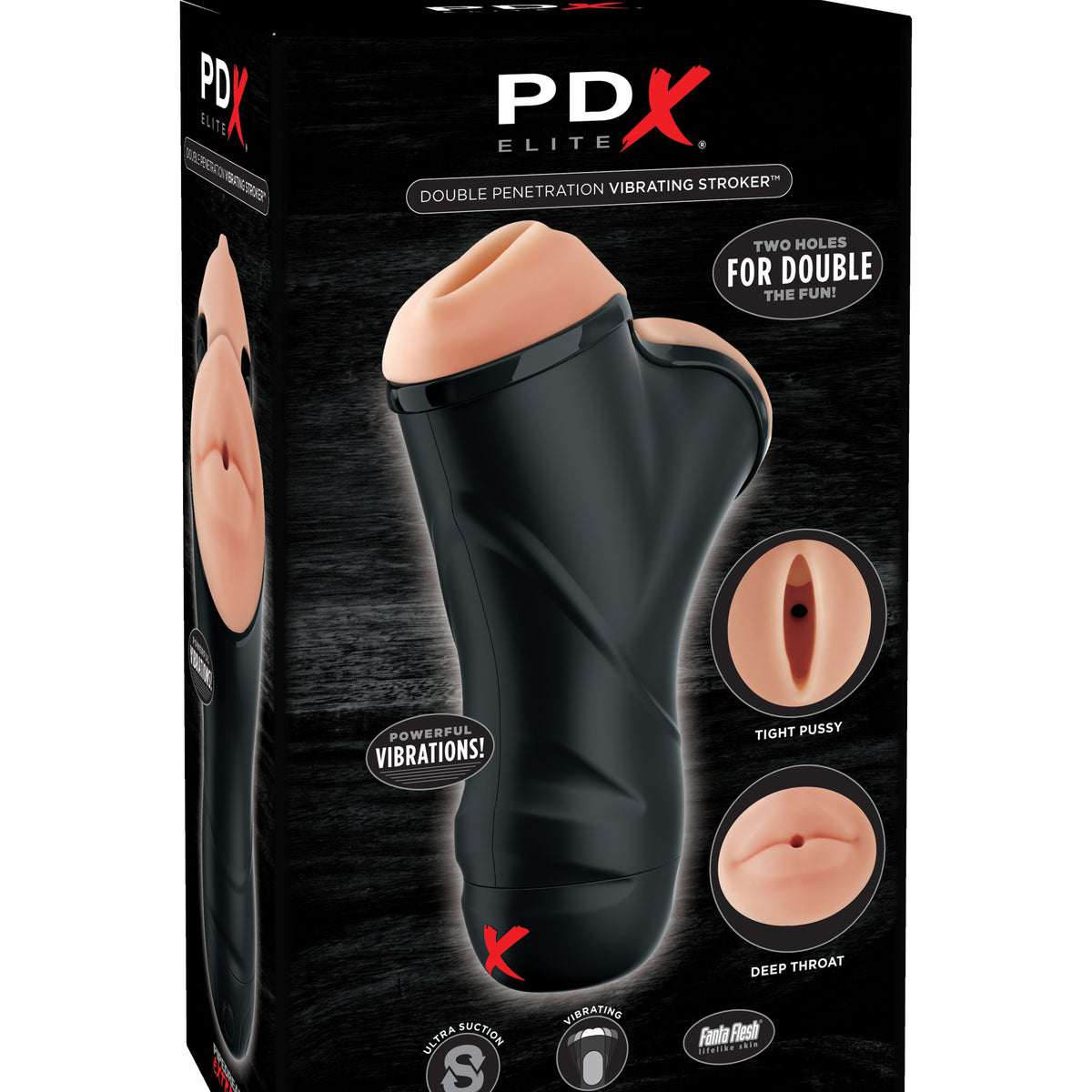 Pdx Elite Double Penetration Vibrating Stroker PDX Brands